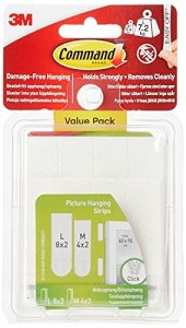 3M Picture Hanging Strips Medium/Large 8 Med Strips, 16 Lg Strips Per Pack (17209-Es)