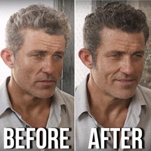 Black - Darkening Black Hair Gel Made for Men That Tints Gray / White Hair, All Natural Styling Cream NO DYE ADDED, Temporary Color Made in USA