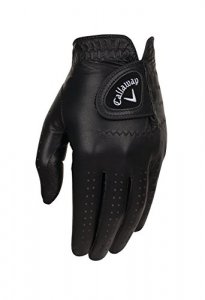 Callaway Golf Men's OptiColor Leather Glove, Black, Medium/Large, Worn on Left Hand