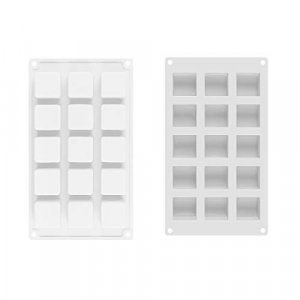 DIY Cake Tool Magic Square Silicone Cake Mold Rubiks Cube Chocolate Mousse Cake Silicone Cake Mould Dessert Baking Tools (White)