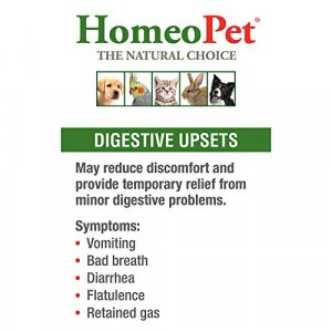 HomeoPet DIGESTIVE UPSETS - Natural Pet Medicine. Minor digestive problems - vomiting, bad breath, diarrhoea, constipation, gas. Pets of all ages. 15