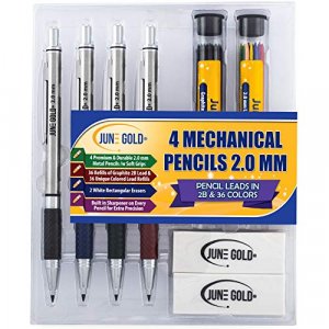  Kitaboshi 2.0mm Mechanical Pencil, Wooden Barrel, With Lead  Sharpener, #1 B, Black Lead, 1ea (OTP-680NST), natural wood color  w/sharpener : Mechanical Pencils : Office Products