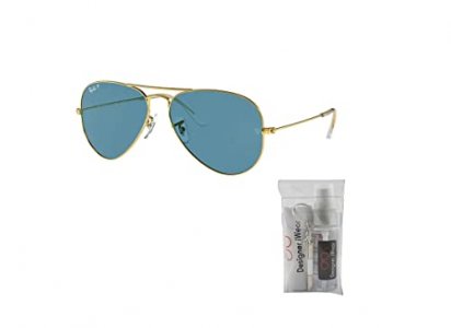 Ray Ban RB3025 9196S2 58MM Legend Gold / Blue Polarized Pilot Sunglasses for Men for Women + FREE Complimentary Eyewear Kit
