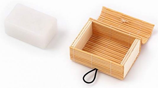 The Barbering Co. Large Alum Block in Bamboo Case | 100% Natural Potassium Alum Stone / Bar | Styptic, Anti-Ingrown Hair Aftershave for Men | 3oz