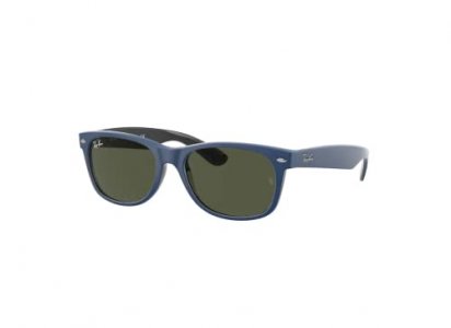Ray Ban RB2132 646331 55MM Rubber Blue on Black / g.15 Green Square Sunglasses for Men for Women + FREE Complimentary Eyewear Kit