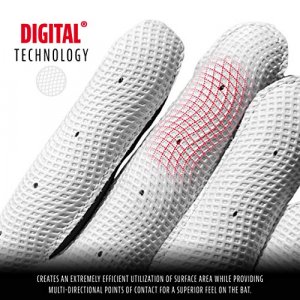 Franklin Sports MLB Digitek Baseball Batting Gloves - Gray/White/Black Digi - Adult X-Large