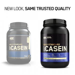 Optimum Nutrition Gold Standard 100% Micellar Casein Protein Powder, Slow Digesting, Helps Keep You Full, Overnight Muscle Recovery, Creamy Vanilla,