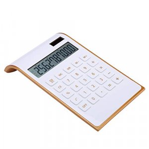 Calculator, Slim Elegant Design, Office/Home Electronics, Dual Powered Desktop Calculator, Solar Power, 10 Digits, Tilted LCD Display, Inclined Desig