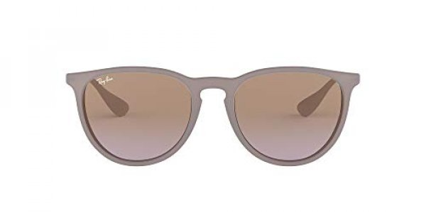 Ray-Ban RB4171 Erika Round Sunglasses, Dark Rubber Sand/Violet Gradient Brown, 54 mm