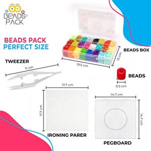 BeadsPack Fuse Beads Kit for Kids with 4200 Beads 5mm - 1 Pegboard,  Tweezer, Pattern & Iron Paper – 24 Assorted Color Iron-On Melty Beads for  Kids