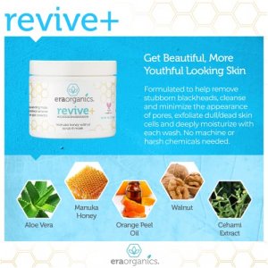 Era Organics Microdermabrasion Facial Scrub & Face Exfoliator - Spa Quality Exfoliating Face Mask with Manuka Honey & Walnut - Moisturizing Facial Ex