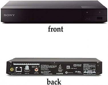 Sony Blu-ray Player BDP BX370 with WiFi for Video Streaming and Screen Mirroring-Bundle Incl. Remote Control, High Speed HDMI Cable, Ear Buds
