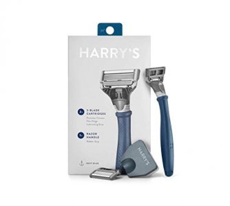 Harry'S Razor With 2 Blade Cartridges Navy Blue