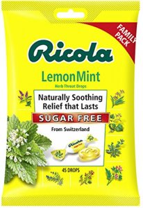 Ricola Herb Throat Drops, Sugar Free, Lemon Mint 45 ea (Pack of 2)