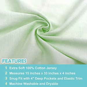 American Baby Company 100% Cotton Value Jersey Knit Bassinet Sheet - Celery
