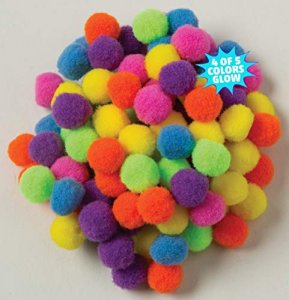 Creativity Street Cotton-Like Polyester Decorated Craft Fluff Ball, Blue,  Pack of 100 
