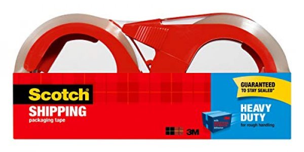 Scotch Heavy Duty Shipping Packaging Tape With Refillable Dispensers, 3