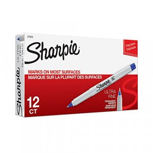 SHARPIE Metal Barrel Permanent Markers, Bullet Tip, Black, 12 Count