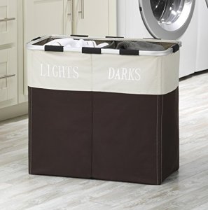 Whitmor Laundry Hamper, Double, Espresso
