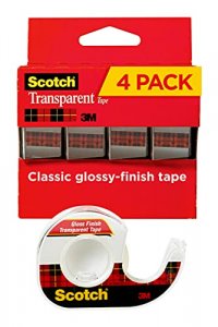 Scotch Brand Transparent Tape, Engineered for Office and Home Use, 3/4 x  2592 Inches, 3 Inch Core, Boxed, 2 Rolls (600-2P34-72),Clear