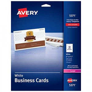 Avery Laser 2 X 3 1/2 Inch White Business Cards 250 Count (5371)