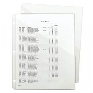 Smead Organized Up Poly Translucent Slash File Jacket, Three-Hole Punched, Letter Size, Clear, 5 Per Pack (89506)