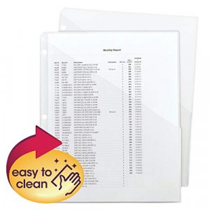 Smead Organized Up Poly Translucent Slash File Jacket, Three-Hole Punched, Letter Size, Clear, 5 Per Pack (89506)