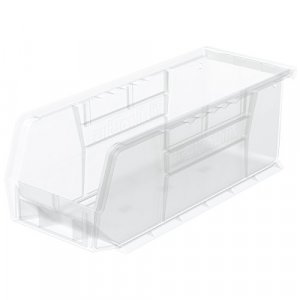 Akro-Mils 30224 Plastic Storage Stacking Akrobin, 11-Inch By 4-Inch By 4-Inch, Clear, Case Of 12