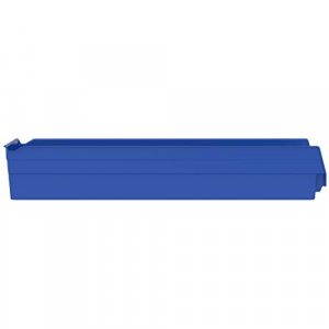 Akro-Mils 30184 Plastic Nesting Shelf Bin Storage Box, 24 Deep, Blue - Set  of 6 