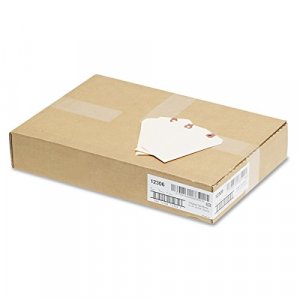 Tags with Elastic String Attached - #5, 4 3/4 x 2 3/8 Box of 100 Manila  Paper Label Tags with Elastic Loop and Reinforced Hole