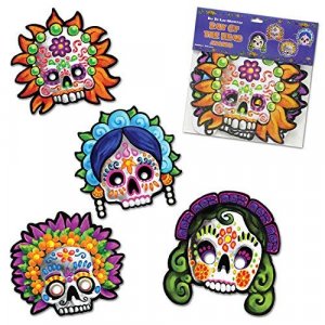 Day Of The Dead Masks (4/Pkg)