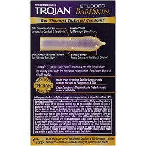 Trojan Studded Bareskin Lubricated Condoms, 10ct