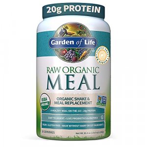 Garden Of Life Meal Replacement - Organic Raw Plant Based Protein Powder, Lightly Sweet, Vegan, Gluten-Free, 36.6Oz (2Lb 5Oz/1,038G) Powder
