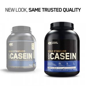 Optimum Nutrition Gold Standard 100% Micellar Casein Protein Powder, Slow Digesting, Helps Keep You Full, Overnight Muscle Recovery, Cookies And Crea