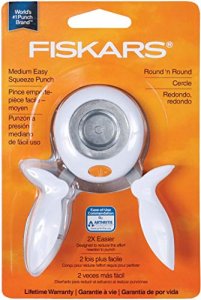 Fiskars 174360-1001 Round 'N Round Squeeze Punch, Punches 1-Inch Circle, Medium