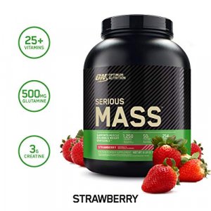 Optimum Nutrition Serious Mass Weight Gainer Protein Powder, Strawberry, 6 Pound