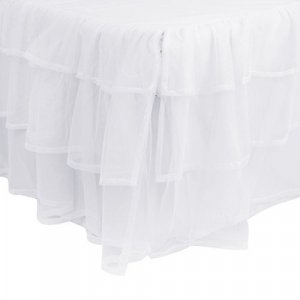 Tadpoles Triple Layer Tulle Crib Skirt In White