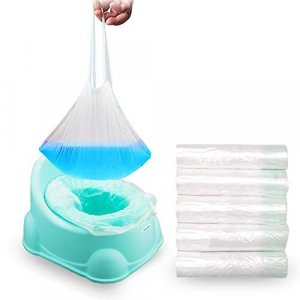 Potty Liners Disposable, Travel Potty Chair Liners with Drawstring Universal Training Toilet Seat Potty Bags Cleaning Bag for Kids Toddlers