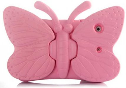 Ipad Mini Case,Er Chen Kids Light Weight Cute Butterfly Design Shock Proof Eva Foam Series Case For Ipad Mini 1/2/3/4 (Pink)