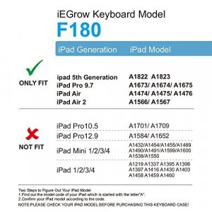 Iegrow F180 Silver Case With Keyboard, 7 Colors Adjustment Backlit And Breathing Light Keyboard With 360 Degree Rotatable Cover For Ipad 6Th/Ipad 5Th