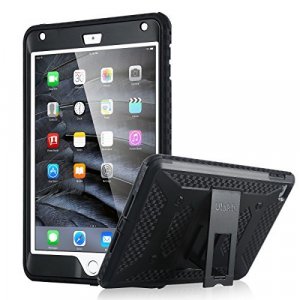 Ulak Ipad Mini 4 Case Knox Armor] Hybrid Full-Body Protective Stand Case - Black