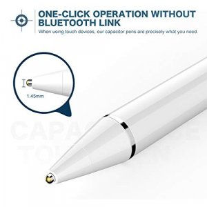 Stylus Pen for Touch Screens, XIRON Rechargeable 1.5 mm Fine Point Active Stylus Pen Smart Digital Pencil Compatible with iPad iPhone (White)