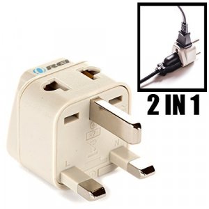 Orei Grounded Universal 2 In 1 Plug Adapter Type G For Uk Hong Kong Singapore & More