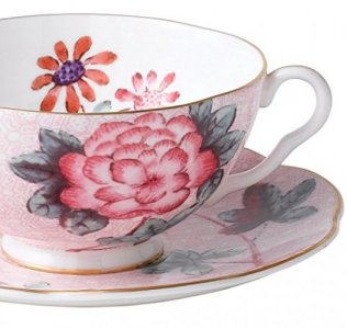 Wedgwood Harlequin Cuckoo Tea Story Teacup And Saucer, Pink