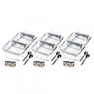 Sterno 70222 24-Piece Disposable Party Set, One Size, Silver