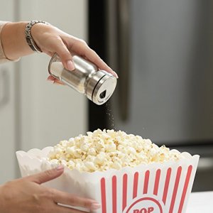 Chefvantage Salt And Pepper Shakers Set With Adjustable Pour Holes, Stainless Steel