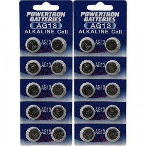 20 Powertron LR44 AG13 A76 357 357A 303 SP76 L1154 SR44W 157 4276 PX76A RW82 EPX76 G13 Alkaline Battery