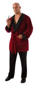 Secret Wishes Men'S Playboy Smoking Jacket With Belt And Pipe Costume Red Plus Size
