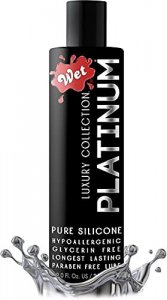 Wet Platinum Silicone Based Sex Lube 9 Oz. Premium Personal Luxury Lubricant For Men Women & Couples. More Long Lasting Than Water Based. Condom