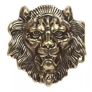 Lion Belt Buckle, Brass